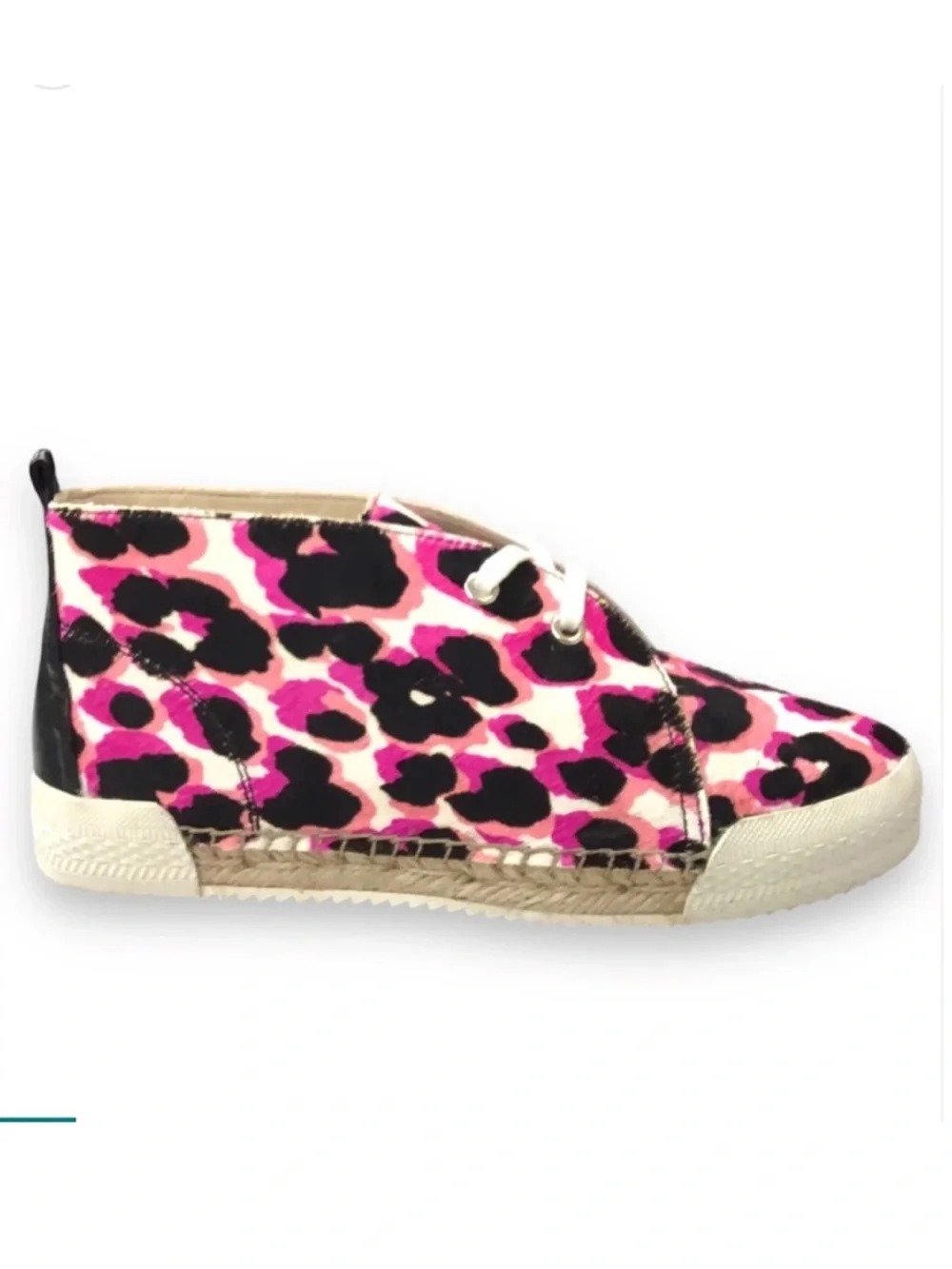 Nine West 90s inspired leopard print high top espadrille sneaker
